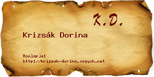 Krizsák Dorina névjegykártya